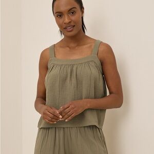 Pact coastal double gauze adjustable tank top